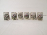 Six Stoneware Hunt Scene Shot Steins