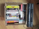 Emerson VHS Player and Grouping of VHS Movies
