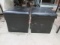 Pair of Black Leatherette Storage Cube Ottoman