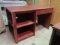 Wood Desk with Knee Drawer and Open Shelf End