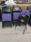 20 Clarin Black Metal Folding Chairs with Purple Upholstered Seat/Back