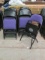 20 Clarin Black Metal Folding Chairs with Purple Upholstered Seat/Back