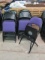 20 Clarin Black Metal Folding Chairs with Purple Upholstered Seat/Back