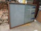 Wood Framed Message Center/Bulletin Board with Sliding Glass Doors