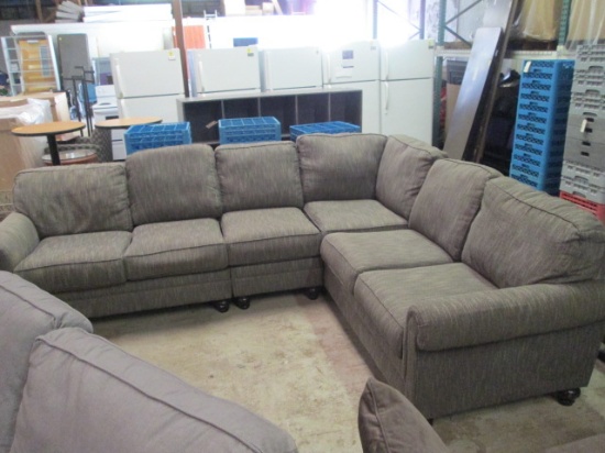 Ashley Furniture Grey Tweed Upholstered 2 Piece Sectional Sofa