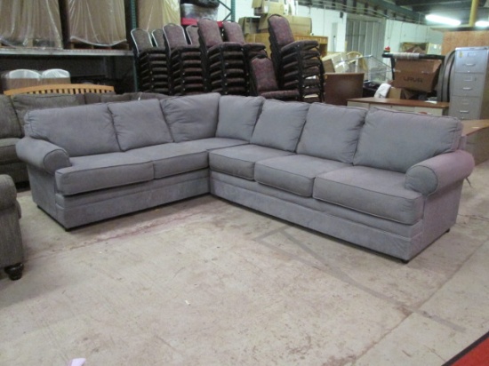 Hughes Furniture Grey Upholstered 2 Piece Sectional Sofa