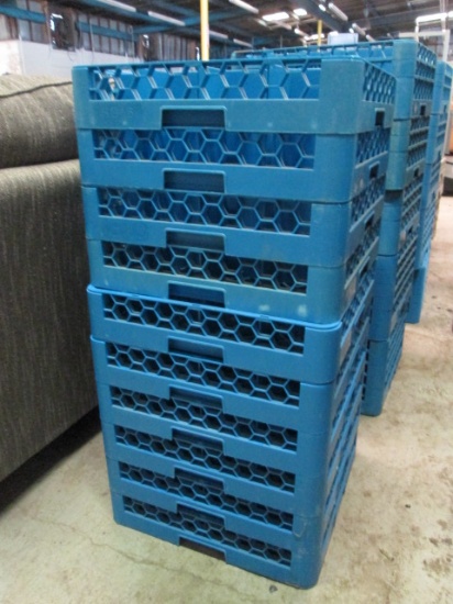 10 Blue Heavy Duty Commercial Dishwasher Glassware Racks