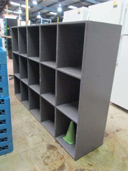 Large Painted Grey Plywood Cubicle