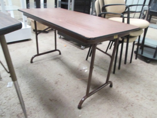 Bevis 4' Wood Grain Folding Leg Table