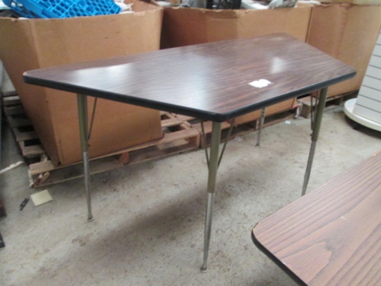 Wood Grain Trapezoid Shape Table