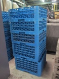 Five Blue Heavy Duty Commercial Dishwasher Glassware Racks