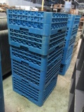 Five Blue Heavy Duty Commercial Dishwasher Glassware Racks