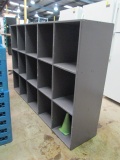 Large Painted Grey Plywood Cubicle