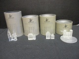 Four Swarovski Silver Crystal Town Figurines with Boxes