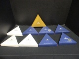 Nine Swarovski Crystal Annual Ornaments with Boxes
