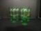 Eight Green Uranium/Vaseline Depression Glass Stems