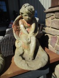 Concrete Cherub Bird Feeder Statue