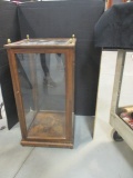 Wood Frame Display Case with Brass Finials