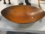 Large Vintage Wooden Oval Dough Bowl
