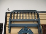 Vintage 3/4 Painted Mahogany Spindle Bed w/ Wood Rails