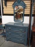Antique Painted Eastlake Dresser and Mirror