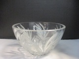 Crystal Bowl with Etched Leaf Motif