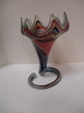 Midcentury Stretched Art Glass Vase