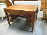 Antique Mission Style Tiger Oak Desk with Drawer