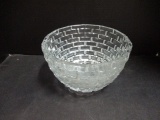 Vintage Basketweave Crystal Bowl