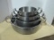 Four Stainless Steel Commercial Grade Round Multi-Use Pans