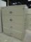 Fire King Beige 4 Drawer Lateral Metal File Cabinet