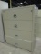 Fire King Beige 4 Drawer Lateral Metal File Cabinet