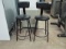 Pair of Black Metal Chair Stools