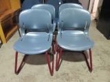 Four Herman Miller Cantilever Molded Lobby Guest Chairs