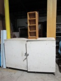 Wood Mail/Letter Organizer and Custom Built Painted Plywood Storage Cabinet