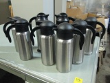 Eight Stainless Insulated Carafes