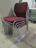 Five Globe Upholstered Stacking Chairs