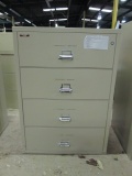 Fire King Beige 4 Drawer Lateral Metal File Cabinet
