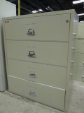 Fire King Beige 4 Drawer Lateral Metal File Cabinet