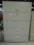 Beige 5 Drawer Metal Lateral File