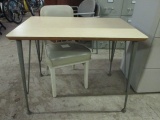 Student Table and Metal Chair with Vinyl Seat/Back