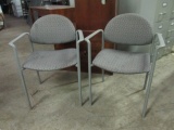 Pair of KI Stacking Lobby Guest Arm Chairs