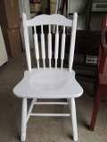 Painted White Slat Back Side Chair