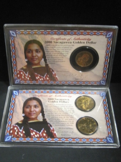 Lot of (2) Sacagawea Golden Dollar Sets