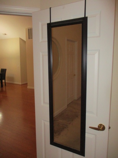 Black Framed Over the Door Mirror
