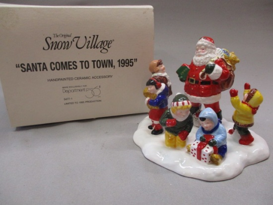 1995 Dept. 56 Snow Village "Santa Comes To Town 1995"