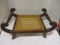 Vintage Turned Spindle Caned Foot Stool