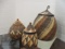 3 Piece Lidded Tribal Design Coil Basket Set