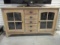 Distressed Barnwood Style Media Console Cabinet