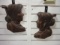 Pair of Indigenous Women Profile Carved Wood Plaques